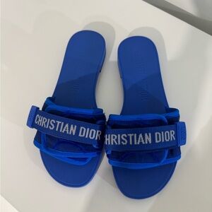 Dior Vibrant Blue Slide Sandals